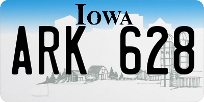 IA license plate ARK628