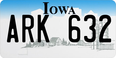 IA license plate ARK632