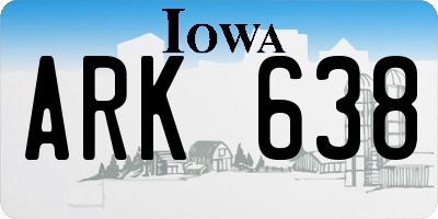 IA license plate ARK638