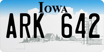 IA license plate ARK642