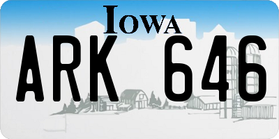 IA license plate ARK646