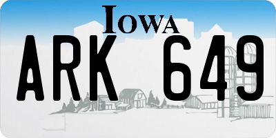 IA license plate ARK649