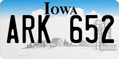 IA license plate ARK652