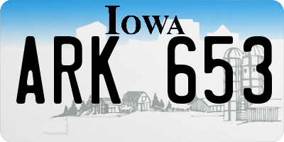 IA license plate ARK653