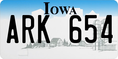 IA license plate ARK654