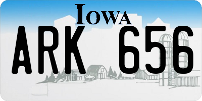 IA license plate ARK656