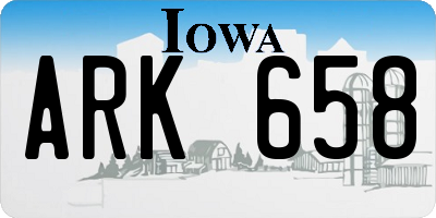 IA license plate ARK658