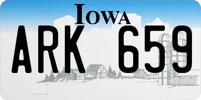 IA license plate ARK659