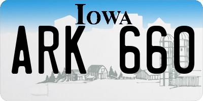 IA license plate ARK660