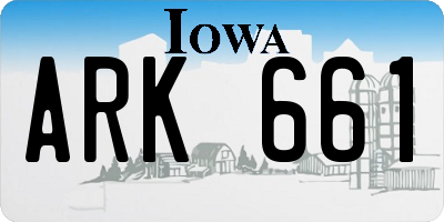 IA license plate ARK661