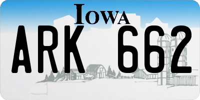 IA license plate ARK662
