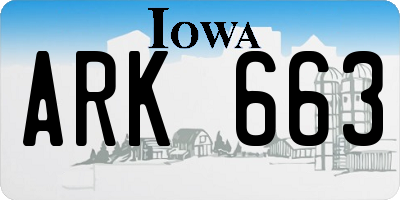 IA license plate ARK663