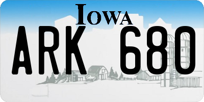 IA license plate ARK680