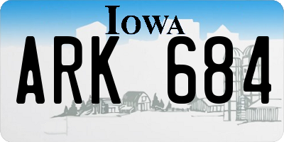 IA license plate ARK684