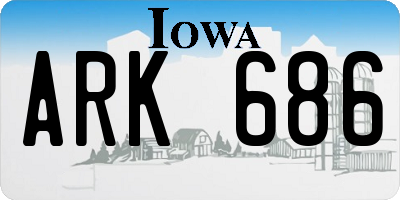 IA license plate ARK686