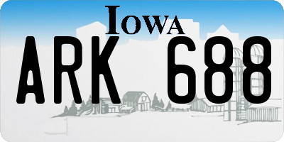 IA license plate ARK688