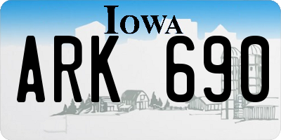 IA license plate ARK690