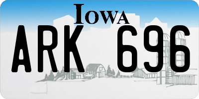 IA license plate ARK696