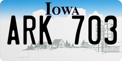 IA license plate ARK703