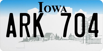 IA license plate ARK704