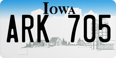 IA license plate ARK705