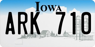 IA license plate ARK710