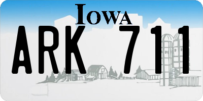 IA license plate ARK711