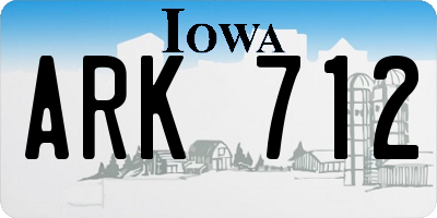 IA license plate ARK712