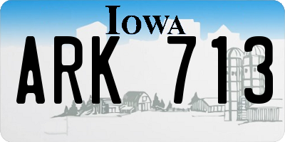 IA license plate ARK713
