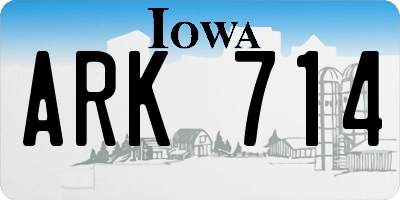IA license plate ARK714