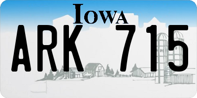 IA license plate ARK715