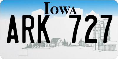 IA license plate ARK727