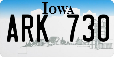 IA license plate ARK730