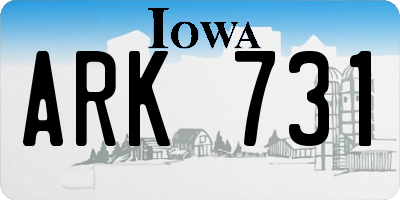 IA license plate ARK731
