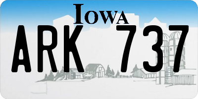IA license plate ARK737