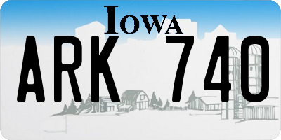 IA license plate ARK740