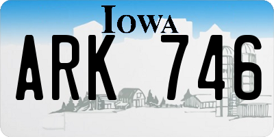 IA license plate ARK746