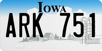 IA license plate ARK751