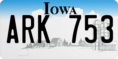 IA license plate ARK753