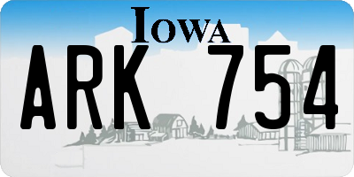 IA license plate ARK754