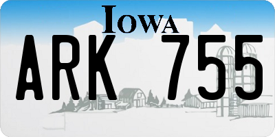 IA license plate ARK755