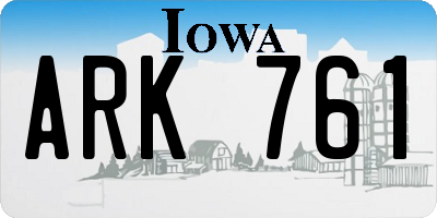 IA license plate ARK761