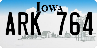 IA license plate ARK764