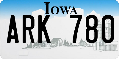 IA license plate ARK780