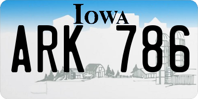 IA license plate ARK786