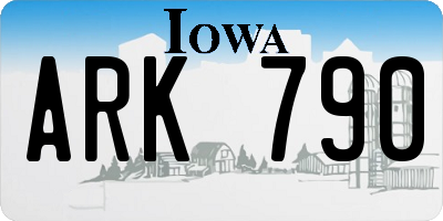 IA license plate ARK790