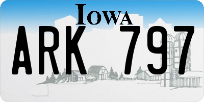 IA license plate ARK797
