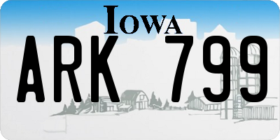 IA license plate ARK799