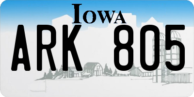 IA license plate ARK805