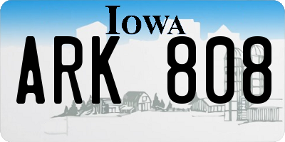 IA license plate ARK808